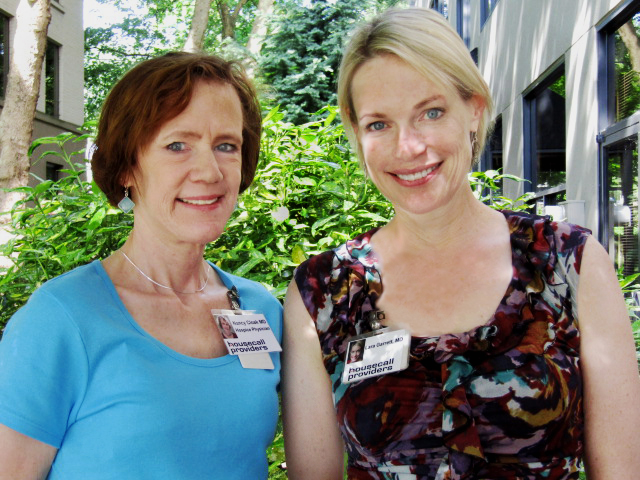 Hospice physicians Nancy Cloak (l) and Lara Garrett. Dr. Cloak was recently named hospice medical di