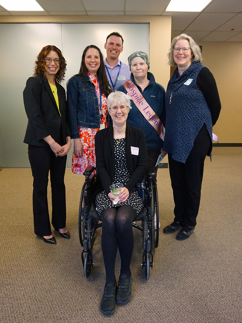 Housecall Providers Hospice employees celebrating 15 year anniversary with Rebecca Ashling, Founder,