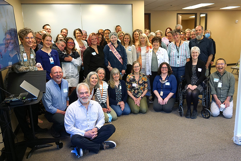 Housecall Providers Hospice employees celebrating 15 year anniversary with Rebecca Ashling, Founder,
