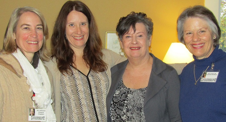 A few members of Marjorie Fitzpatrick's care team: Chaplain Jill Johnson, granddaughter Stephanie Br