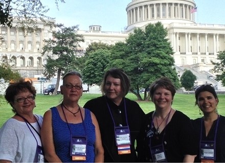 The Oregon delegation (lt. to rt.) Linda Furman Grile and Karen Schramm (South Coast Hospice), Debor