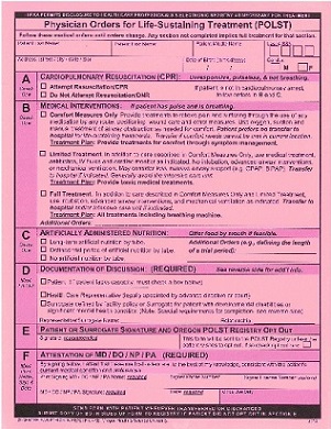 Oregon's POLST form